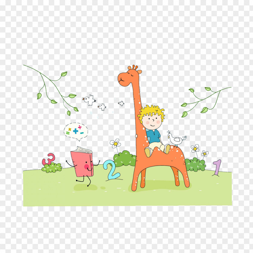 Childhood Infographic Illustration Image Cartoon Northern Giraffe PNG