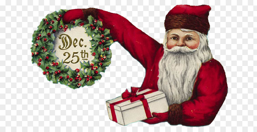Santa Claus Christmas Ornament Blog Vignette PNG