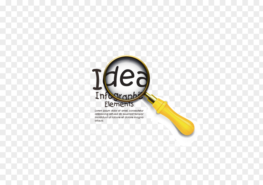 Vector Magnifying Glass And Letters PNG