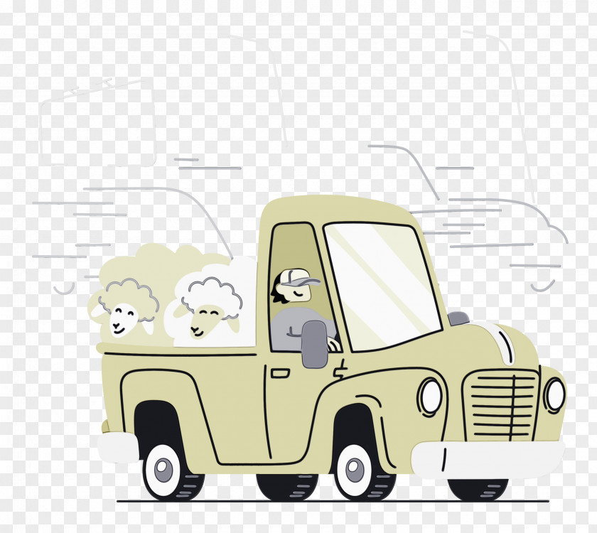 Cartoon Car Drawing Commercial Vehicle Compact Car PNG