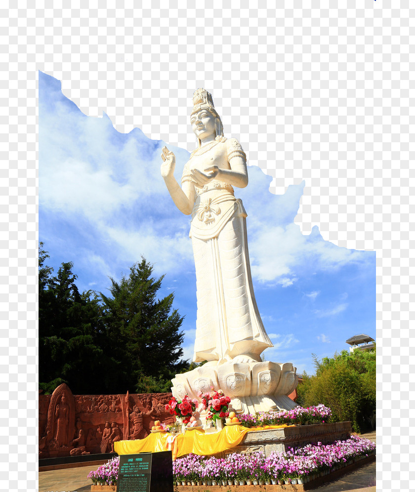 Guanyin Goddess Sculpture Statue U5a18u5a18 PNG