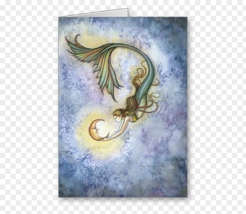 Autumn Invitation Card Mushroom Watercolor Deep Sea Moon: Mermaid Notebook Or Sketchbook By Molly Harrison Painting Art PNG