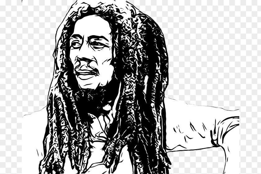 Bob Marley Pic Black And White PNG