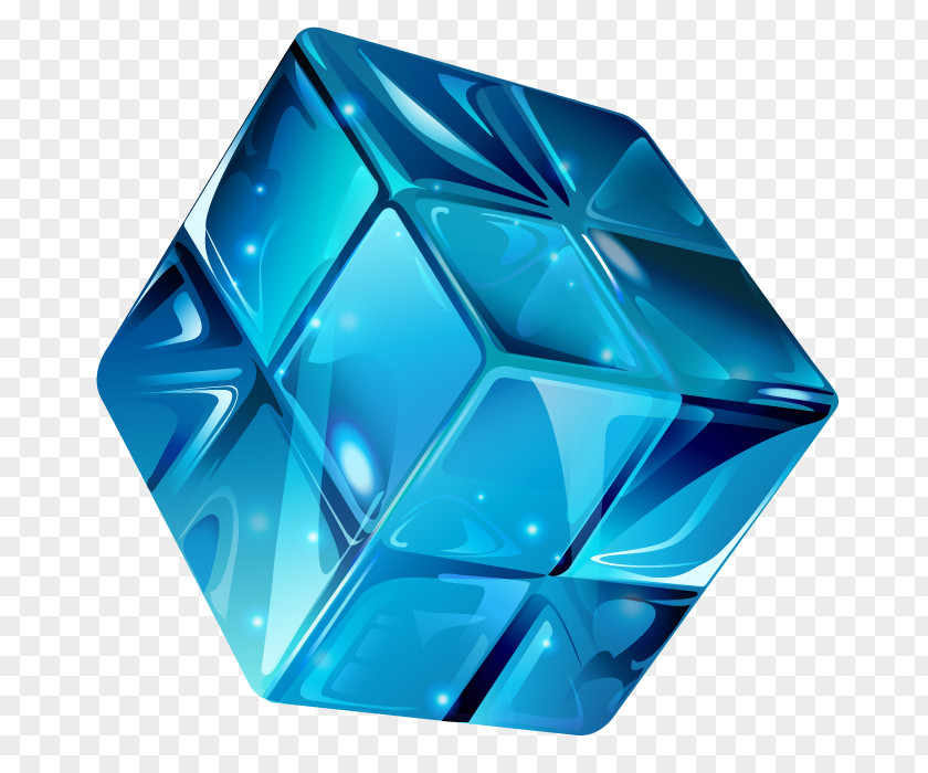 Lifelike Crystal Cube Web Banner PNG