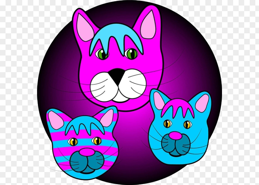 Purple Cat Nose Russian Blue Kitten Cartoon Clip Art PNG