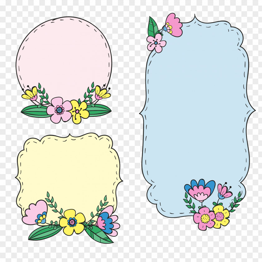 Retro Stickers With Floral Detail Paper Sticker PNG