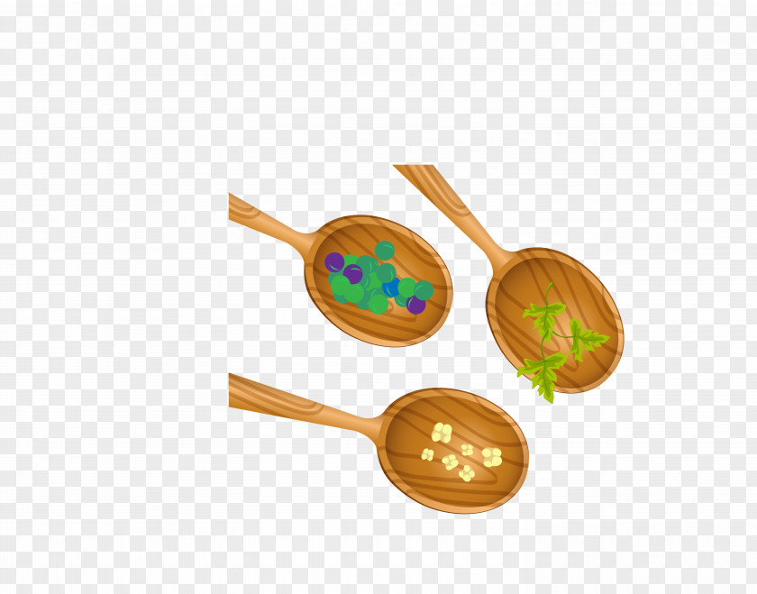 Vector Wooden Spoon Fried Rice Food PNG
