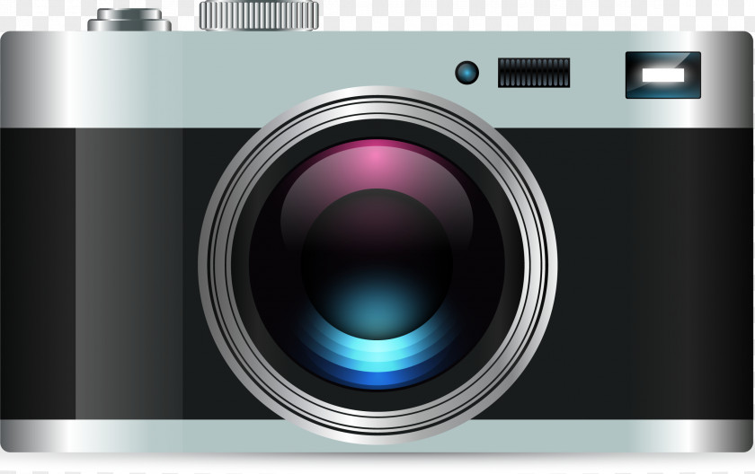 Vector Hand-painted Realistic Camera Photographic Film Lens Photography PNG