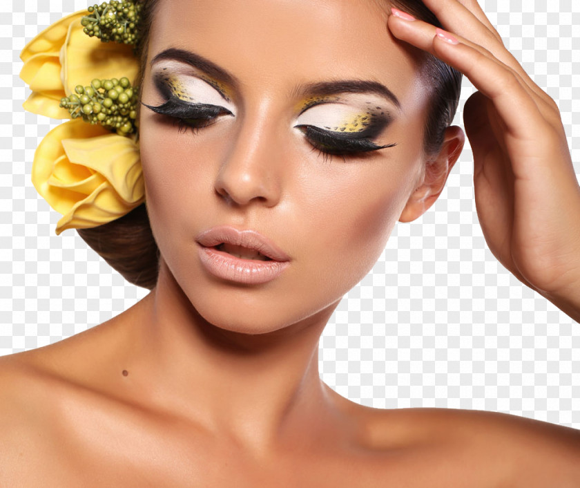 Yellow Rose Makeup Model Cosmetics Beauty Make-up Eye Shadow PNG