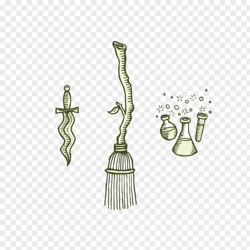 Bottle Broom Cartoon Dagger PNG