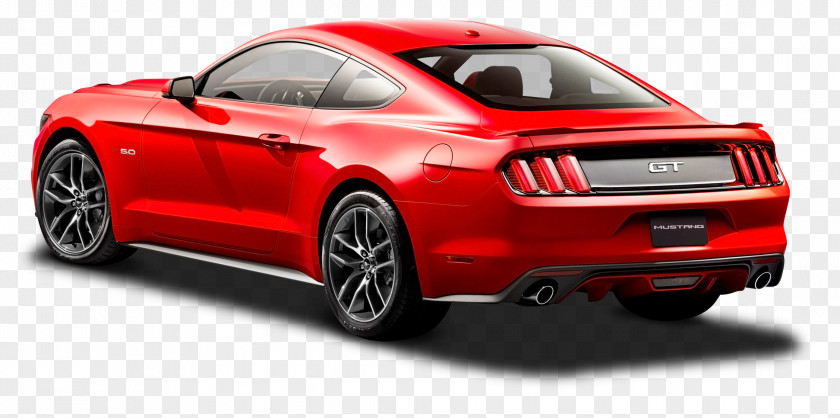 Ford Mustang Red Car Back Side 2015 GT Shelby PNG