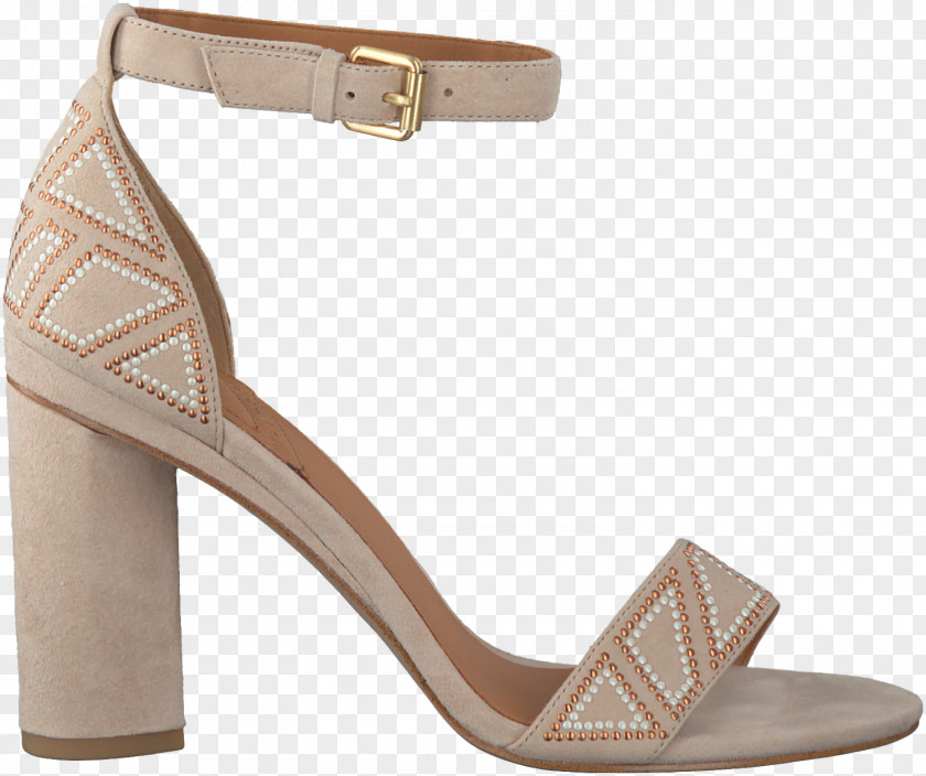 Sandal Court Shoe Leather Beige PNG