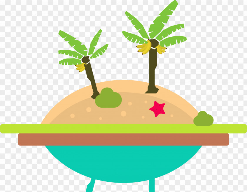 Vector UFO Island Areca Palm Arecaceae Clip Art PNG