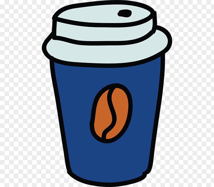 Cartoon Coffee Iced Cafe Croissant Cup PNG
