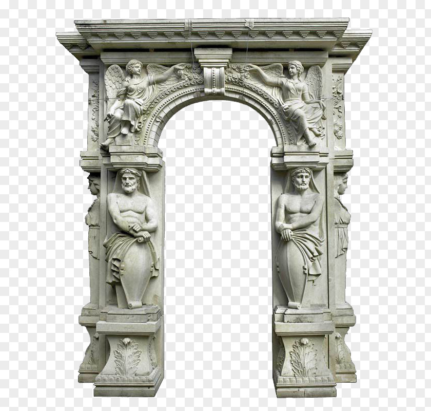 Europe And The United States Stone Arch Material Picture Sculpture Carving PNG