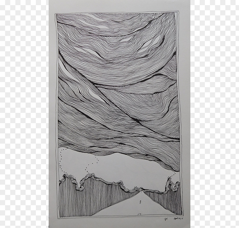 Ink Landscape Material Paper Drawing Pen Art PNG