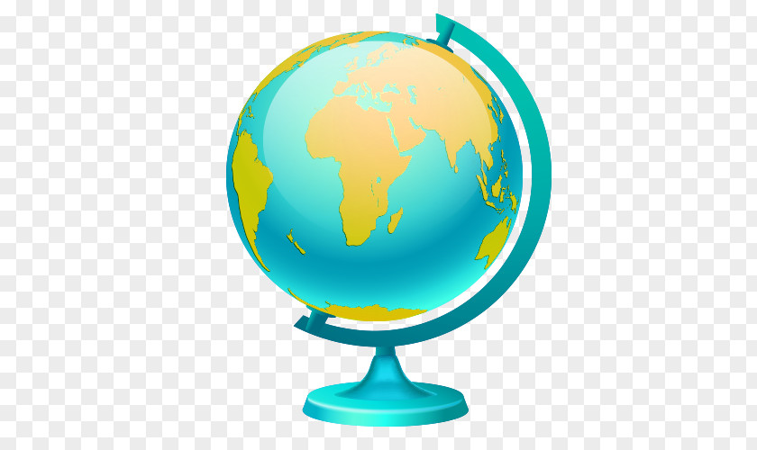 Cartoon Earth Globe World Map Illustration PNG