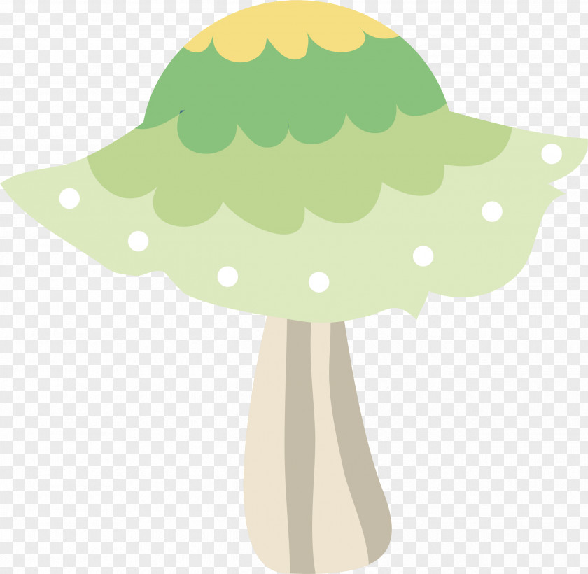 Vector Creative Hand-painted Mushrooms Green Leaf Clip Art PNG