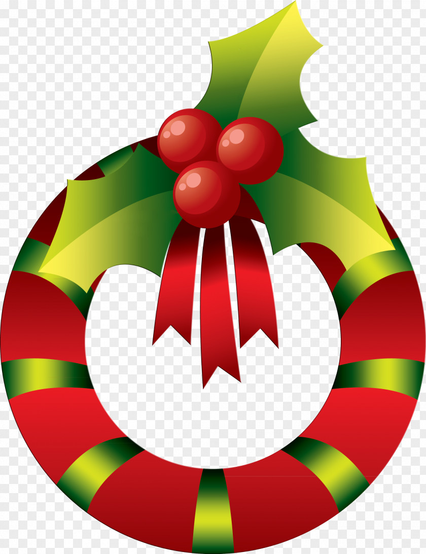 Green Vector Christmas Wreath Decoration Drawing Clip Art PNG