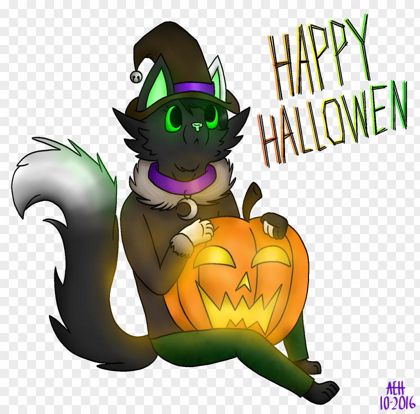 Happy Halloween Cat Cartoon Pumpkin PNG