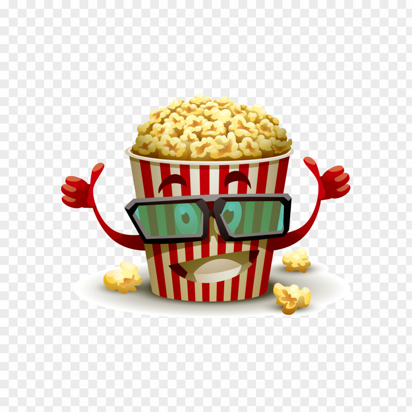 Vector Popcorn With Cinema 3D Film Cartoon PNG