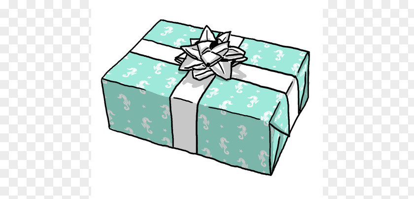 Mint Seahorse Cliparts Paper Box Green Gift Wrapping PNG