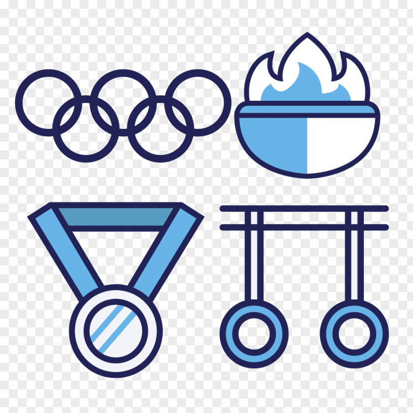 Physical Gold Torch Olympic Rings Games Symbols Euclidean Vector Clip Art PNG