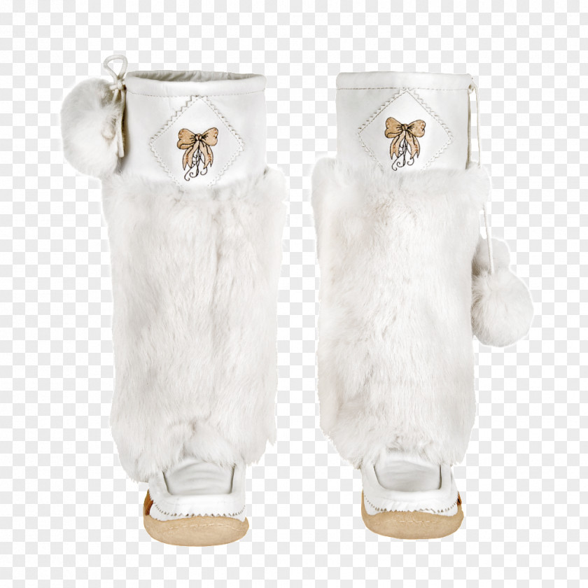 Boot Mukluk White Shoe Fur PNG