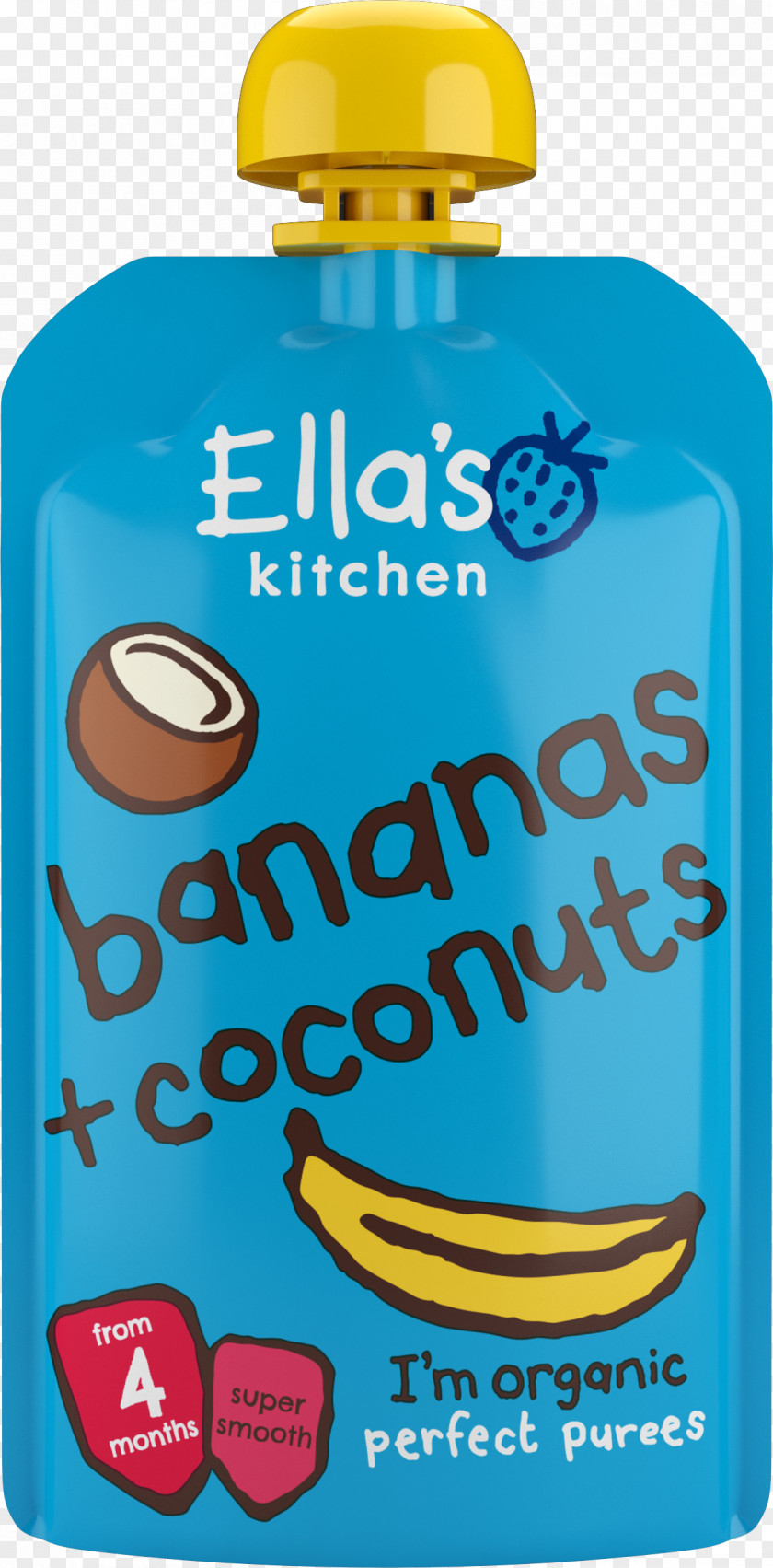 Ella's Kitchen Broccoli Pears + Peas Baby Food Coconut Banana PNG