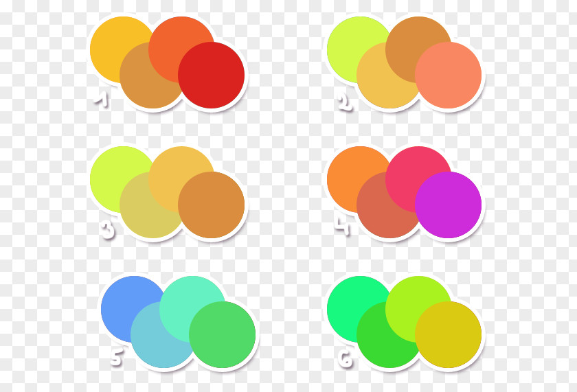 Seven Color Combination Scheme Art Pastel PNG