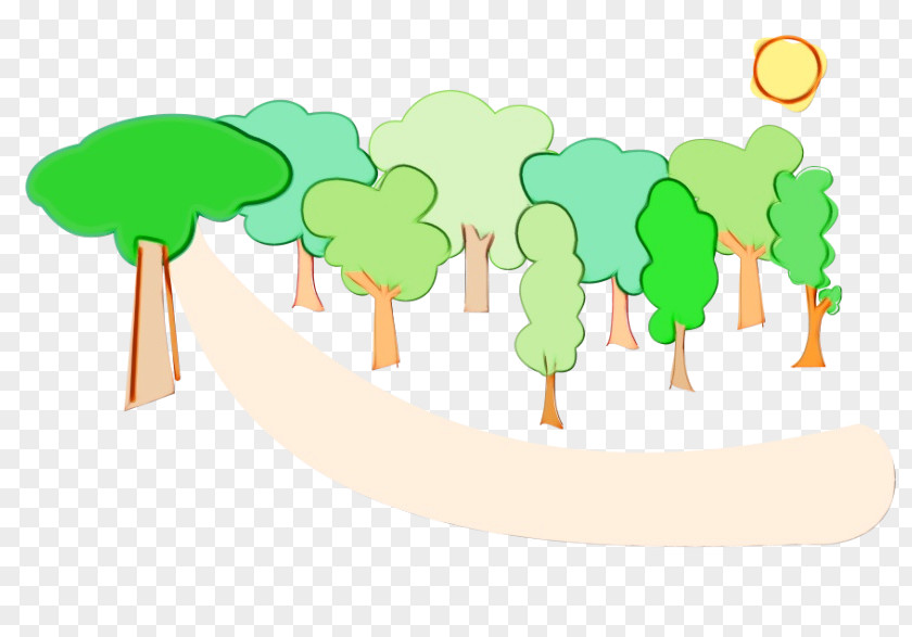 Tree Road Cartoon Drawing Forest Transparency PNG