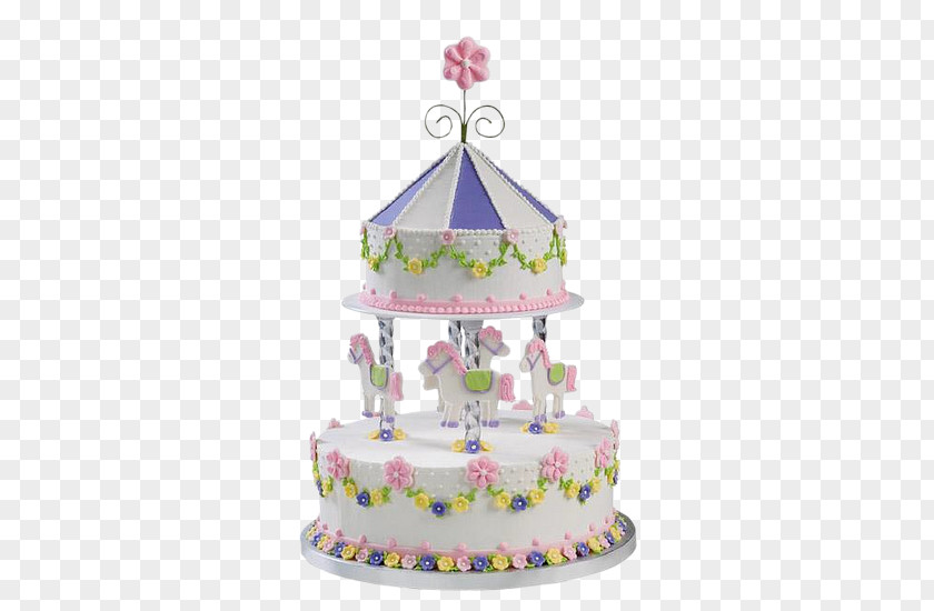 Amusement Park Cake Torte Birthday Icing Carousel PNG