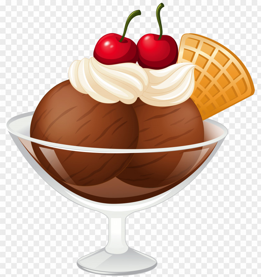 Chocolate Ice Cream Sundae Transparent Picture Cone Clip Art PNG