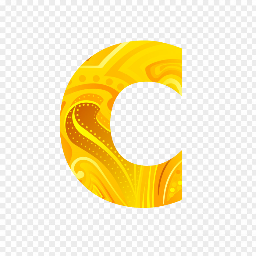 Golden Letters C Letter Alphabet Font PNG