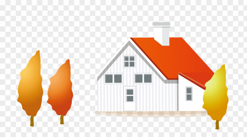 Autumn House Poster Cartoon PNG