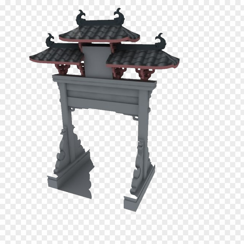 Antique Gate Guzhen, Guangdong Paifang 3D Computer Graphics Modeling PNG