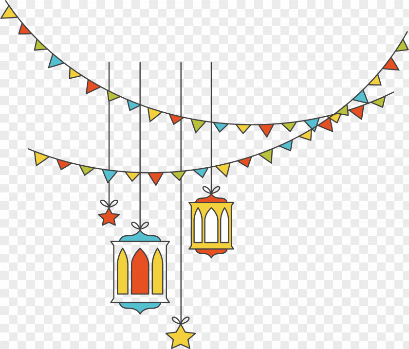 Flags Hanging Posters Of Eid Al Adha Festival Wallpaper PNG