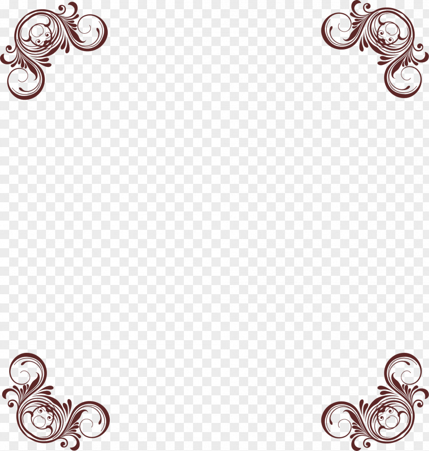 Hand Painted Brown Vine Circle Paper Clip Art PNG