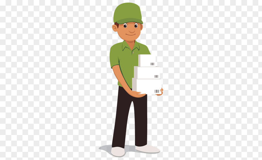Man Cartoon Delivery Online Food Ordering PNG