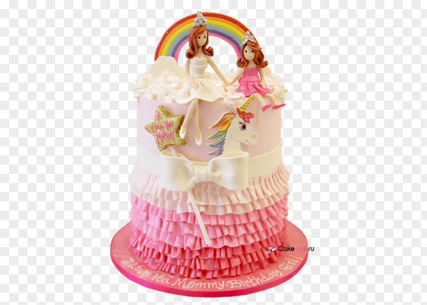 Cake Torte Birthday Decorating Rainbow Cookie Princess PNG