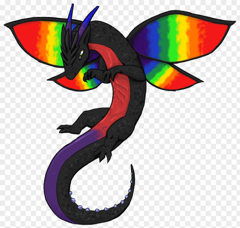 Double Rainbow Dragon Clip Art Illustration Cartoon PNG