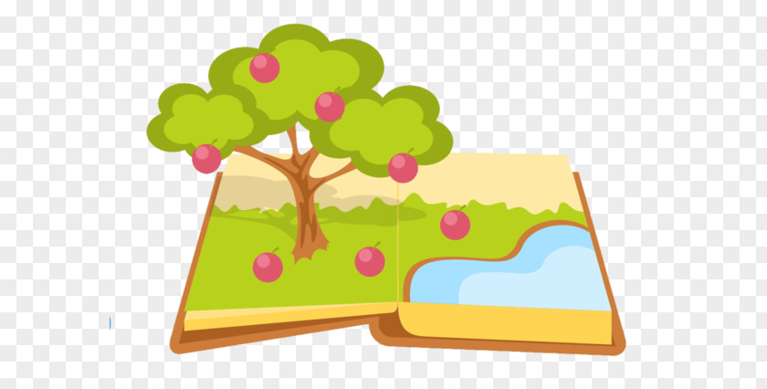 Cartoon Apple Tree With Book Material Toy Infant Child Clip Art PNG