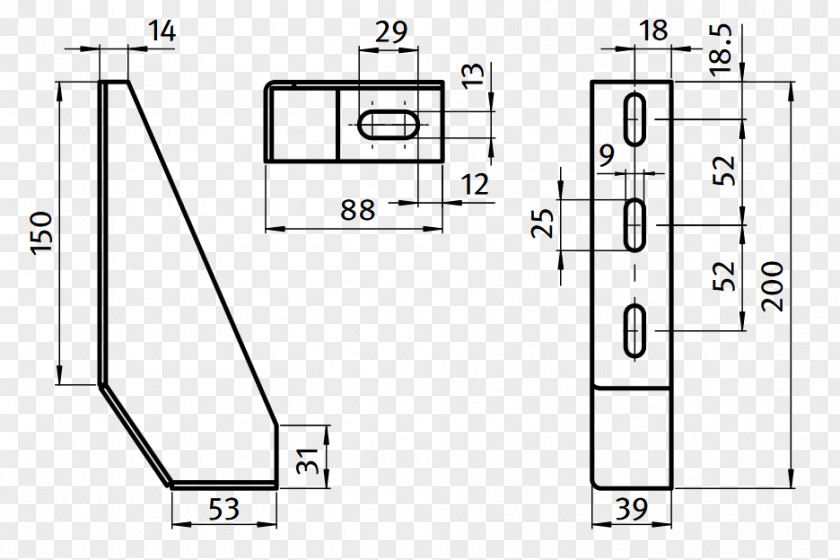 Fath Floor Plan Bracket Technical Drawing PNG