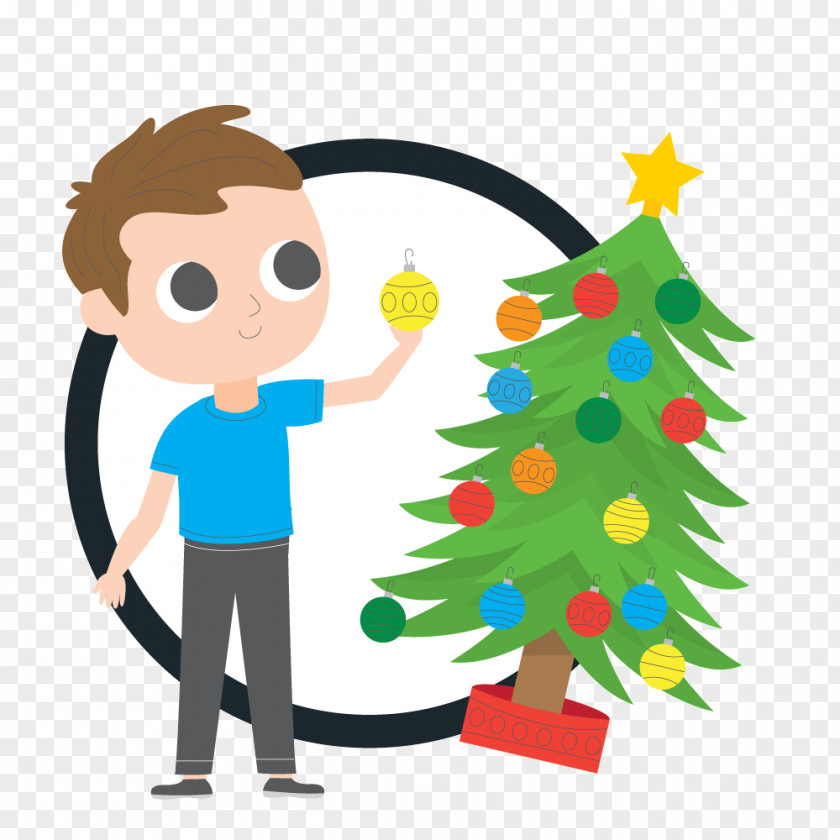 Happy Gesture Red Christmas Tree PNG