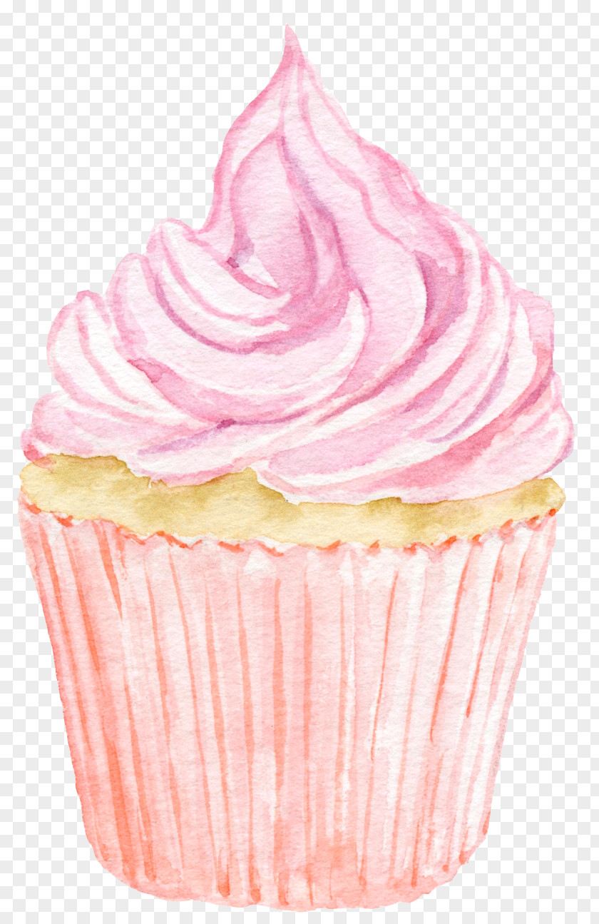 Pink Ice Cream Cake Cupcake Marshmallow Creme PNG