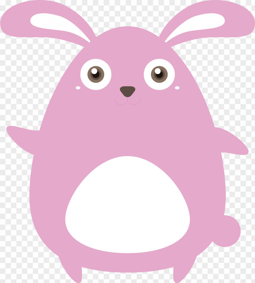 Purple Rabbit Vector Easter Bunny Whiskers Snout Clip Art PNG