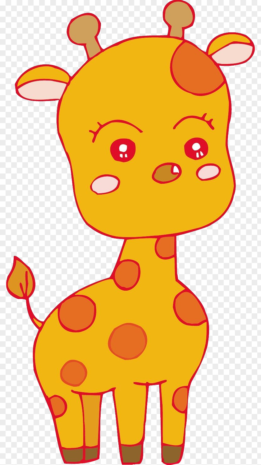 Cute Giraffe Cartoon Illustration PNG