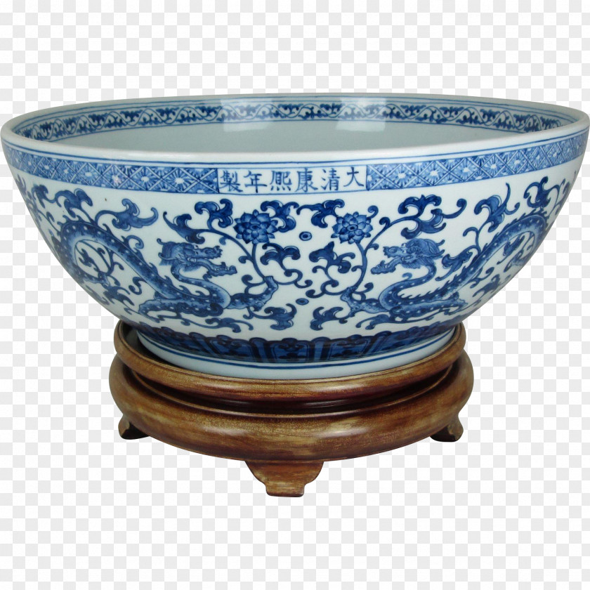 Joseon White Porcelain Blue And Pottery Ceramic Bowl PNG