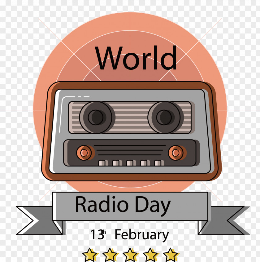 World Radio Day Map Flat Design PNG