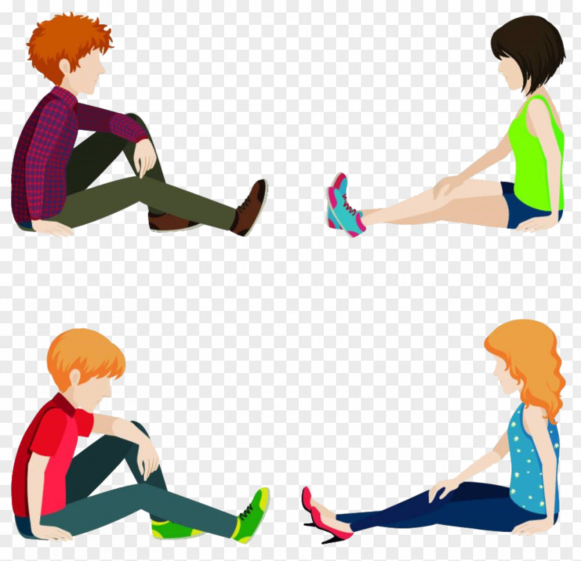 A Child Sitting On The Ground To Rest Royalty-free Cartoon Clip Art PNG